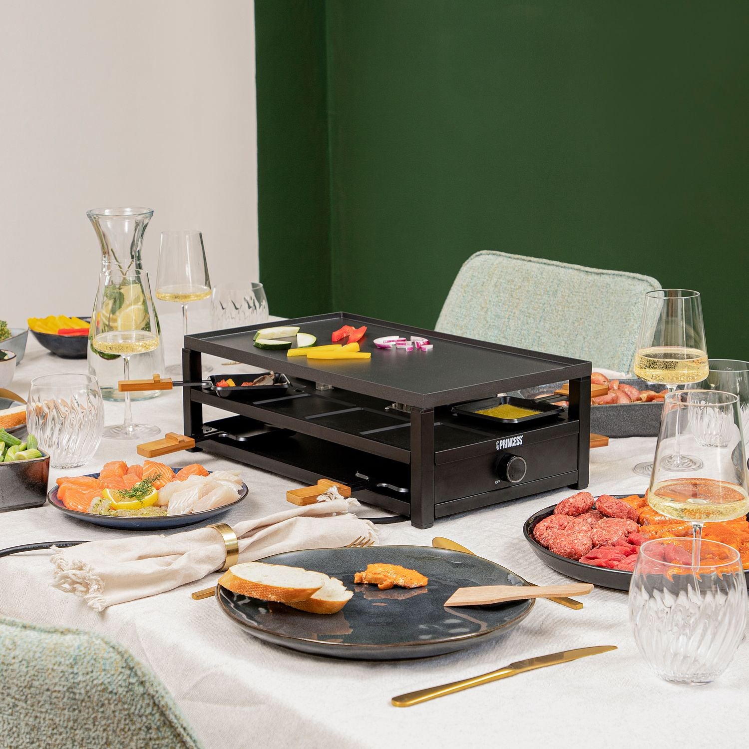 Raclette 162655 Black Steel Raclette for 8 people.
