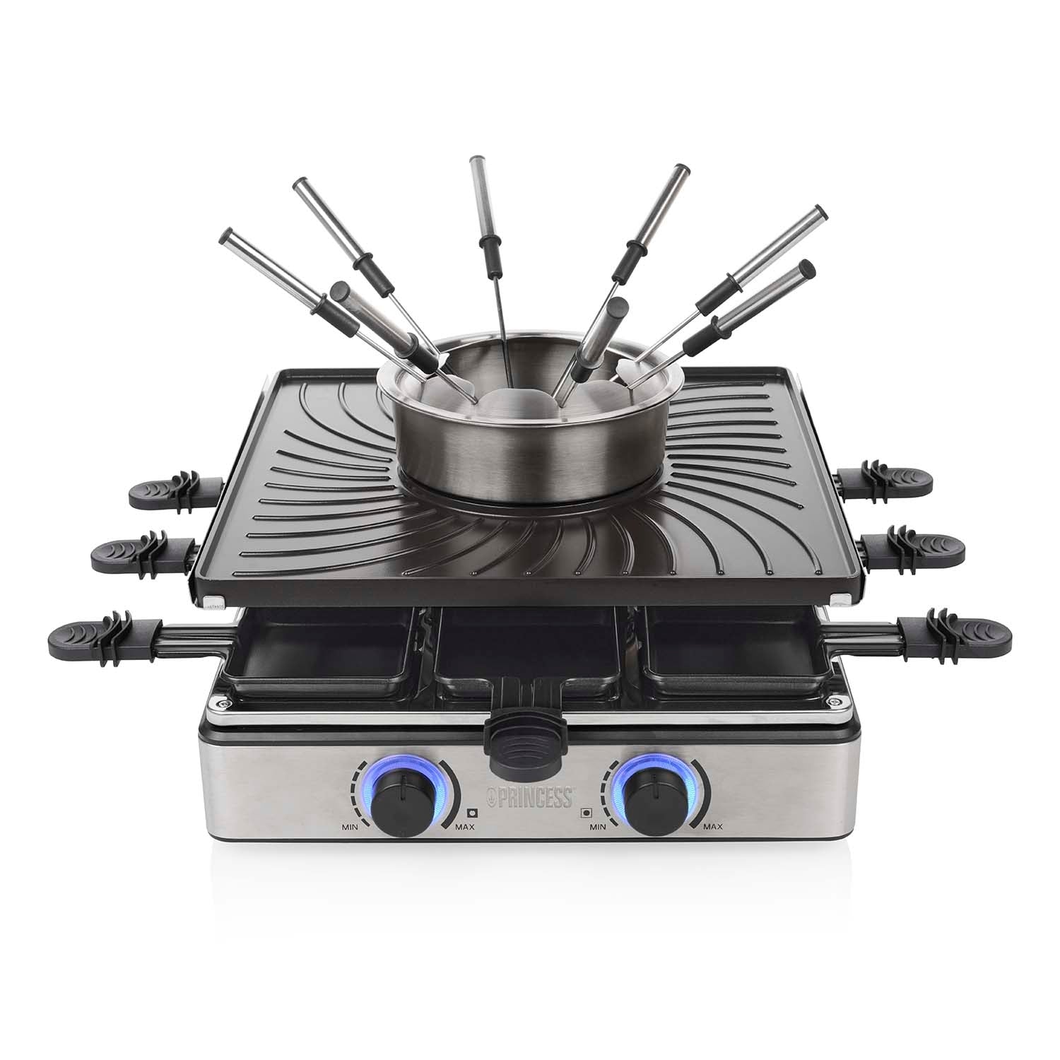 Raclette & Fondue Grill, 31x31cm, 1700W, 1.3L