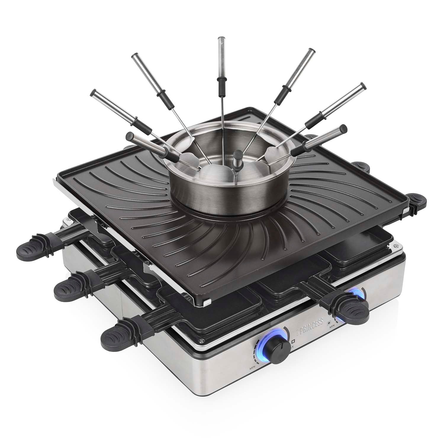 Raclette & Fondue Grill, 31x31cm, 1700W, 1.3L