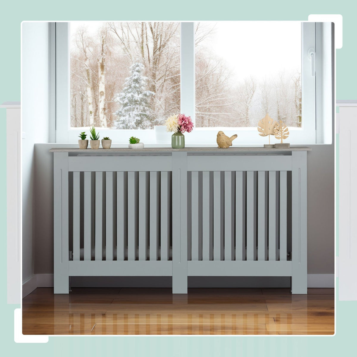 Radiator Cover with Wood Shelf – Modern Design