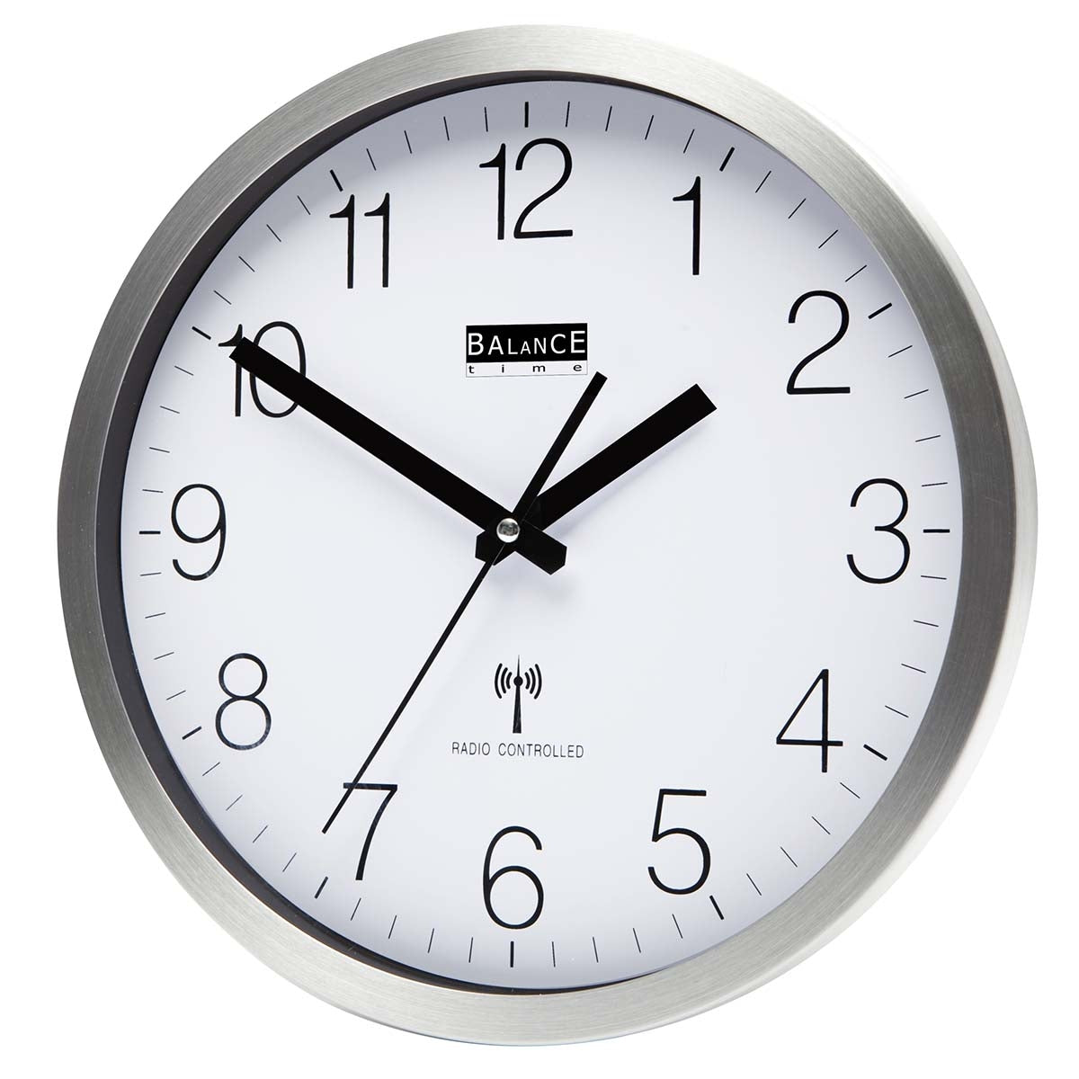 Radio-controlled Wall Clock 30 cm Analogue Silver/White