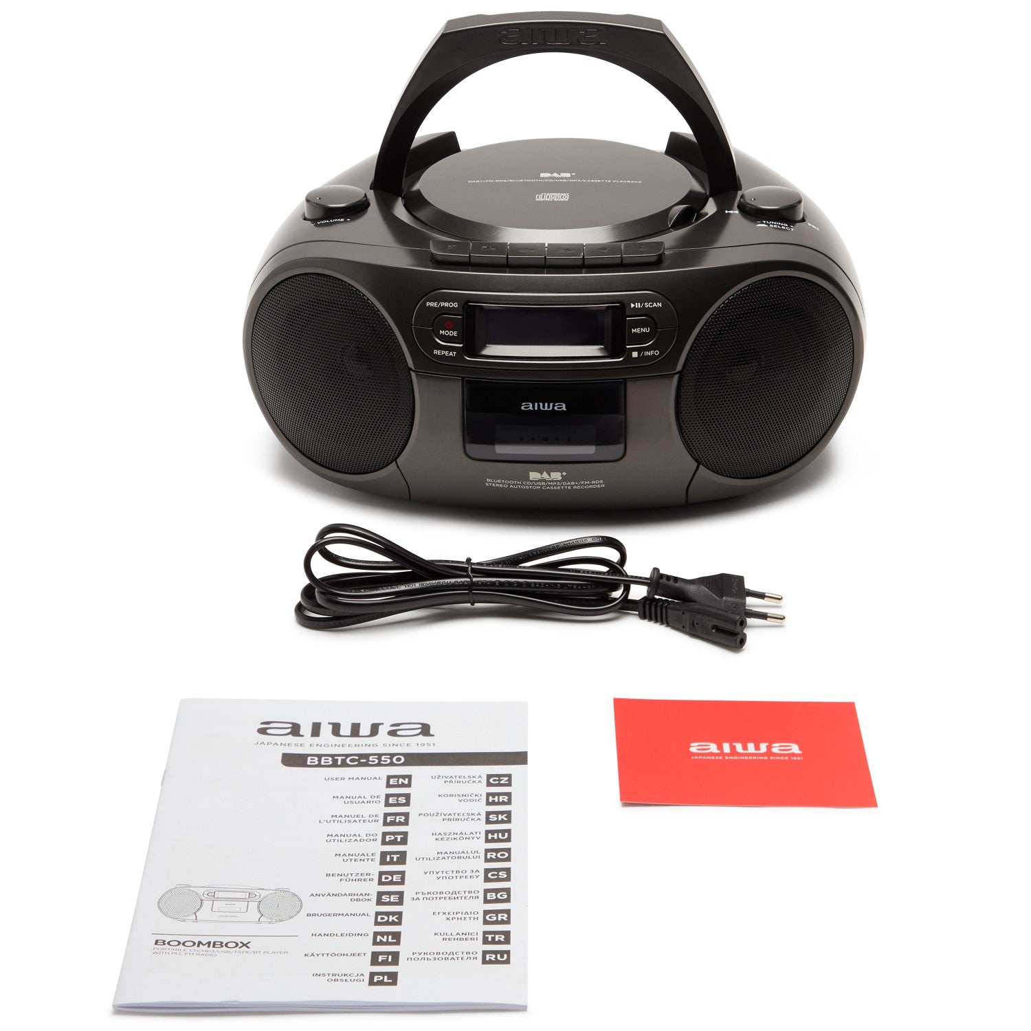 Radio with CD player, Cassette tape and Bluetooth Black