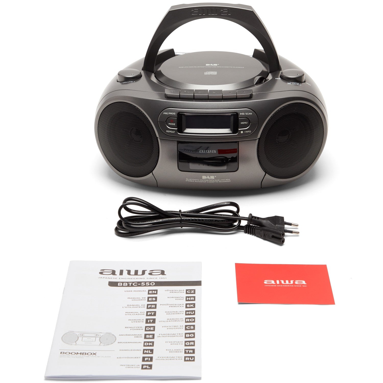 Radio with CD player, Cassette tape and Bluetooth Dark grey