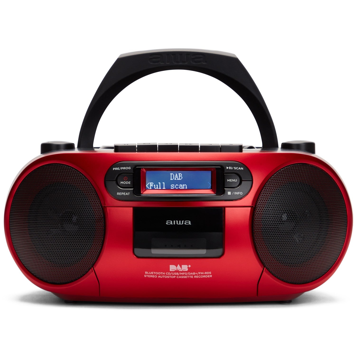 Radio with CD player, Cassette tape and Bluetooth Red