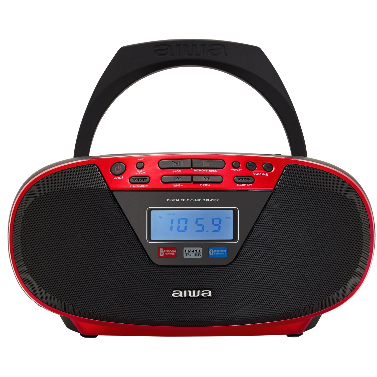 Radio with CD player and Bluetooth Red