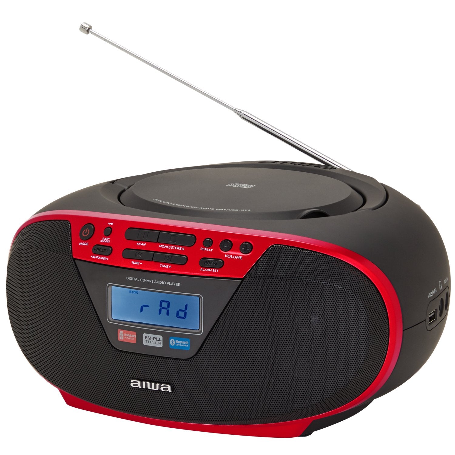 Radio with CD player and Bluetooth Red
