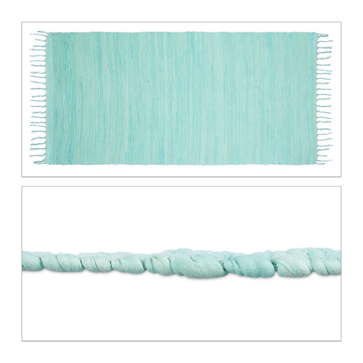 Rag Rug with Fringes