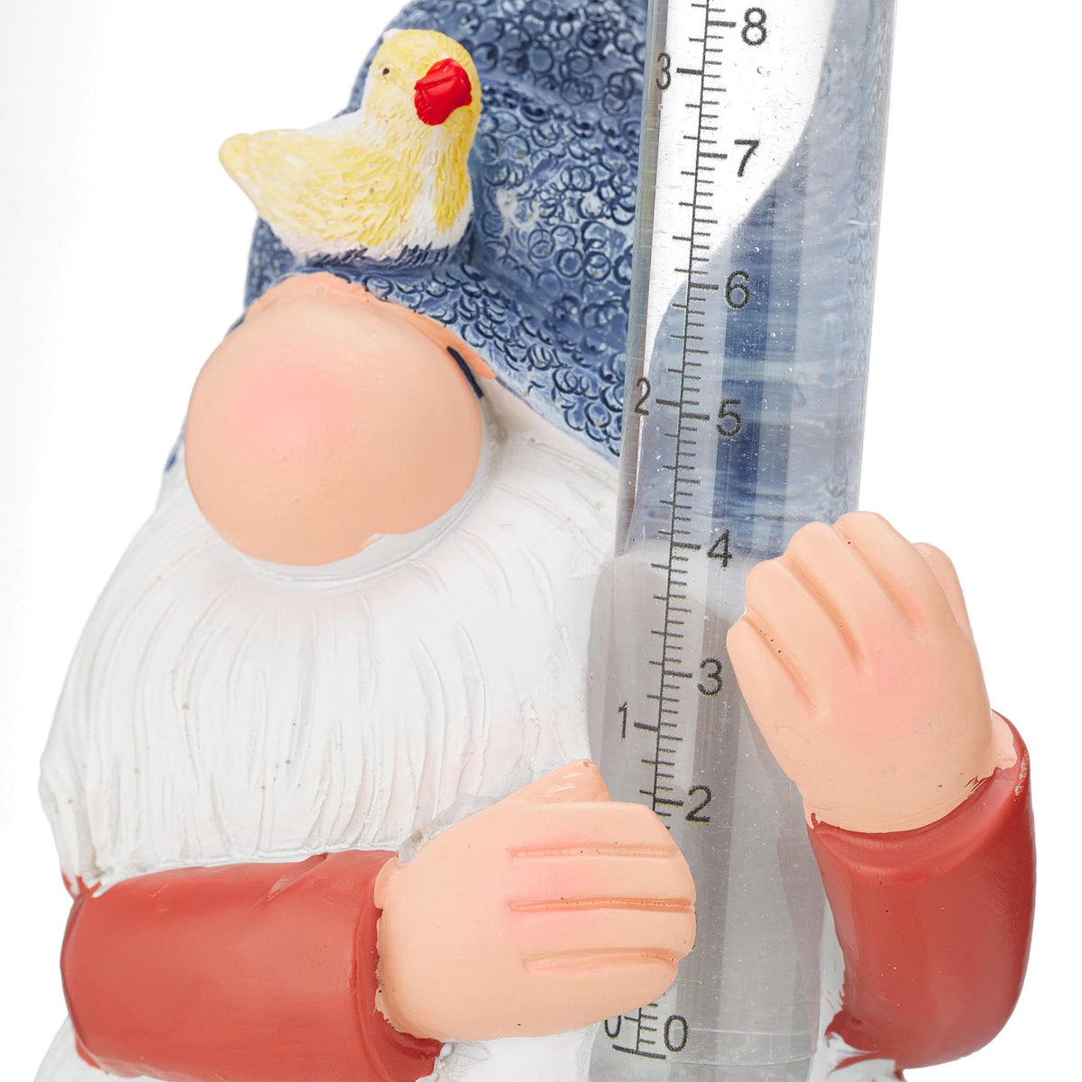 Rain gauge garden gnome