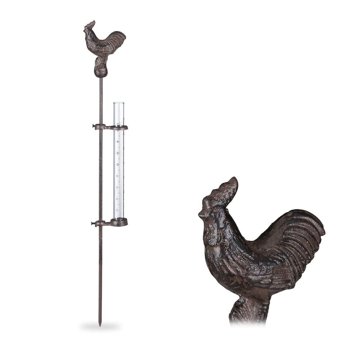 Rain gauge rooster