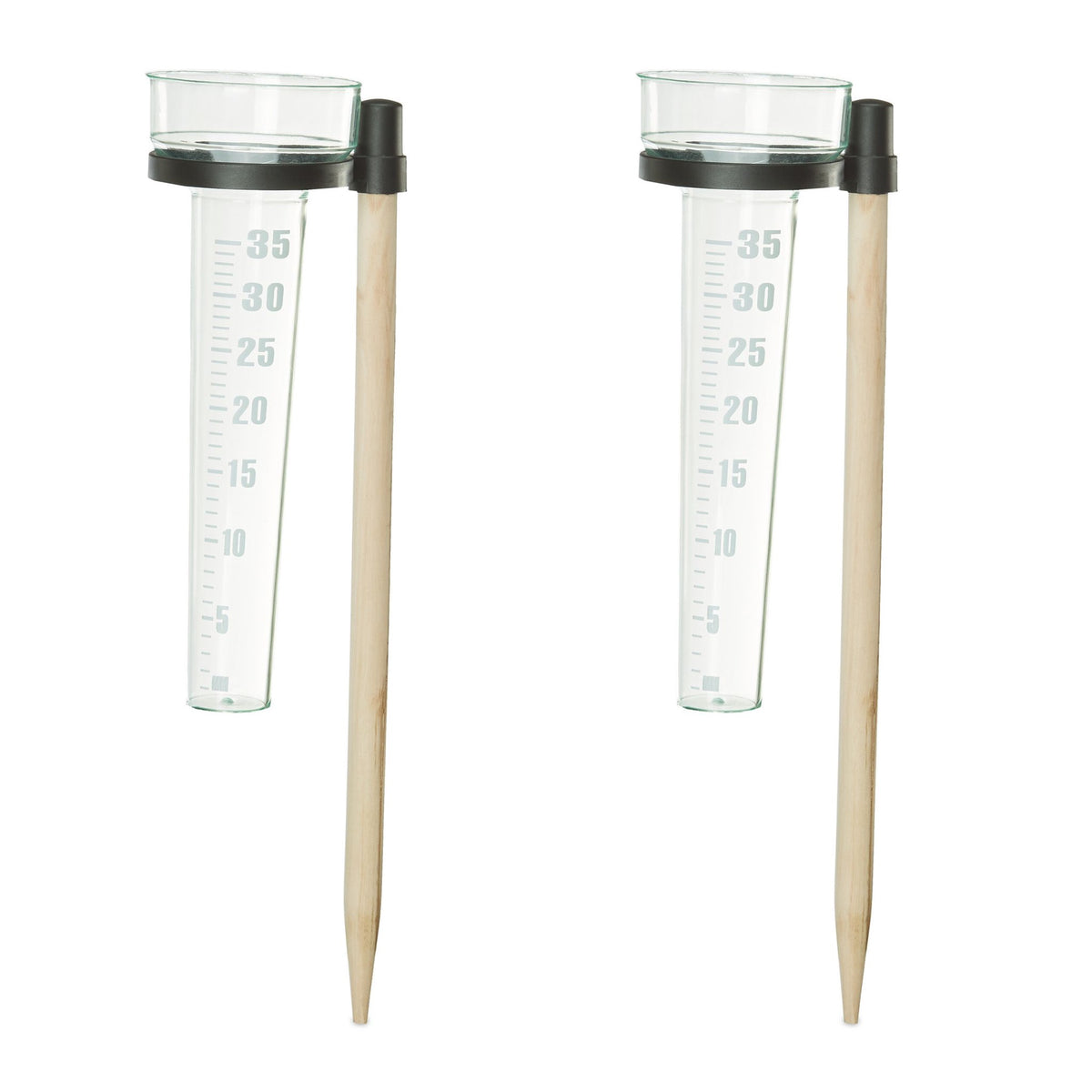 Rain gauge set of 2 with rod