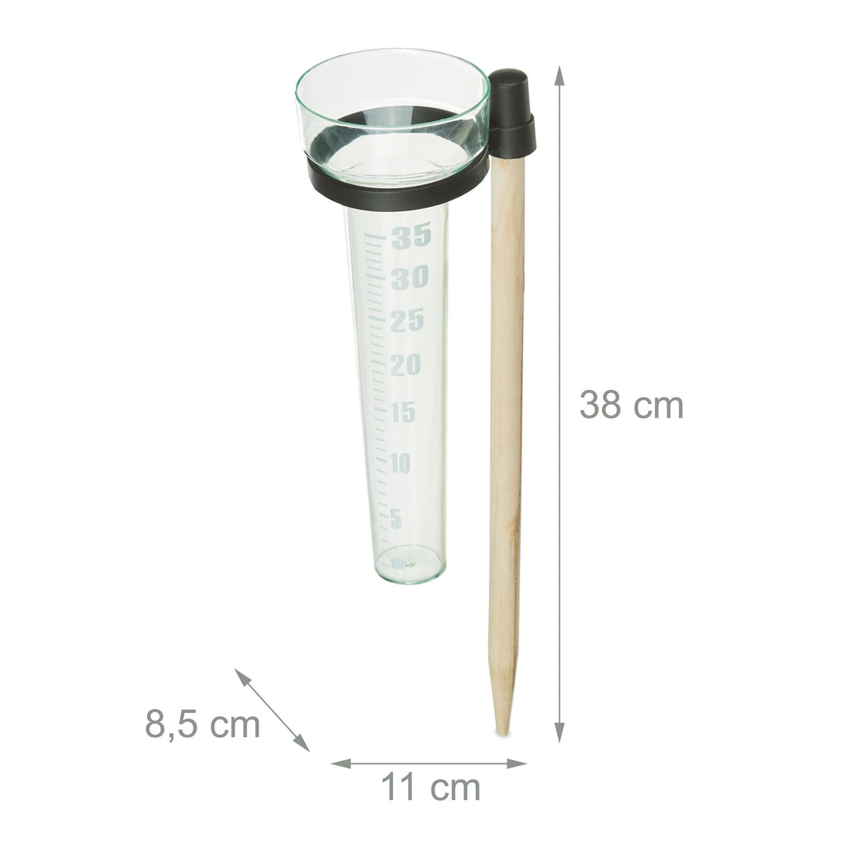 Rain gauge set of 2 with rod