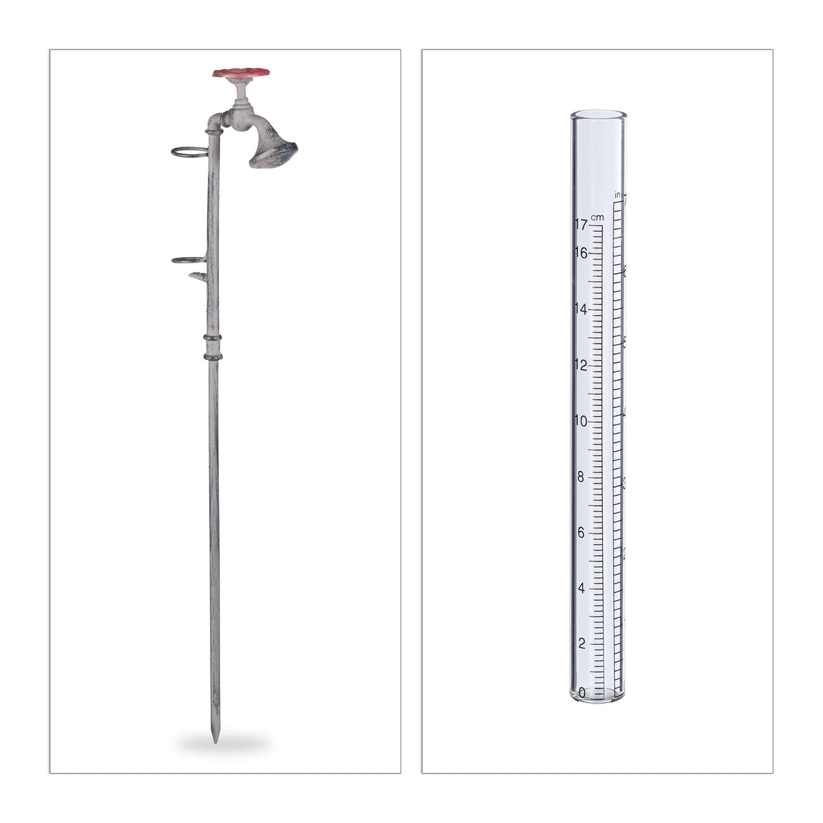 Rain gauge water faucet