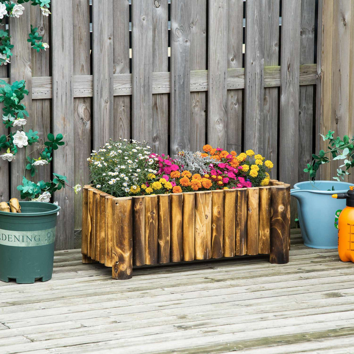 Raised Bed 78X35X30Cm Plant Box, Herb Bed, Vegetable & Flower Bed, Fir Wood