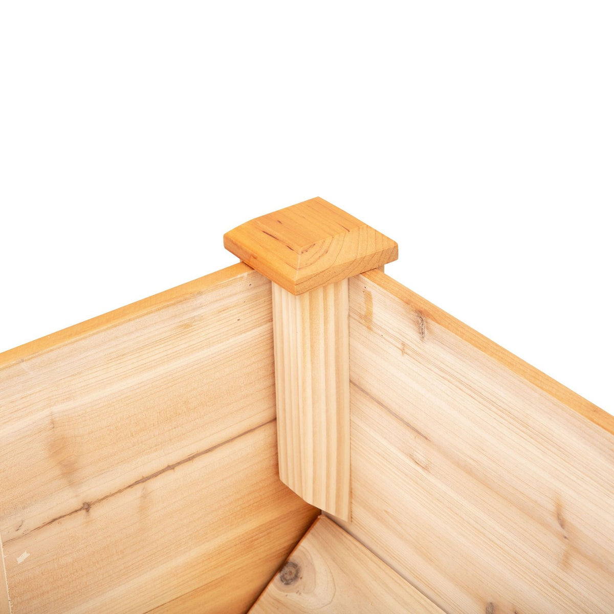 Raised Bed Herb Bed Plant Box Made Of Wood With Drainage Hole & Hooks, Flower Box On Feet, 124X60X81 Cm, Natural