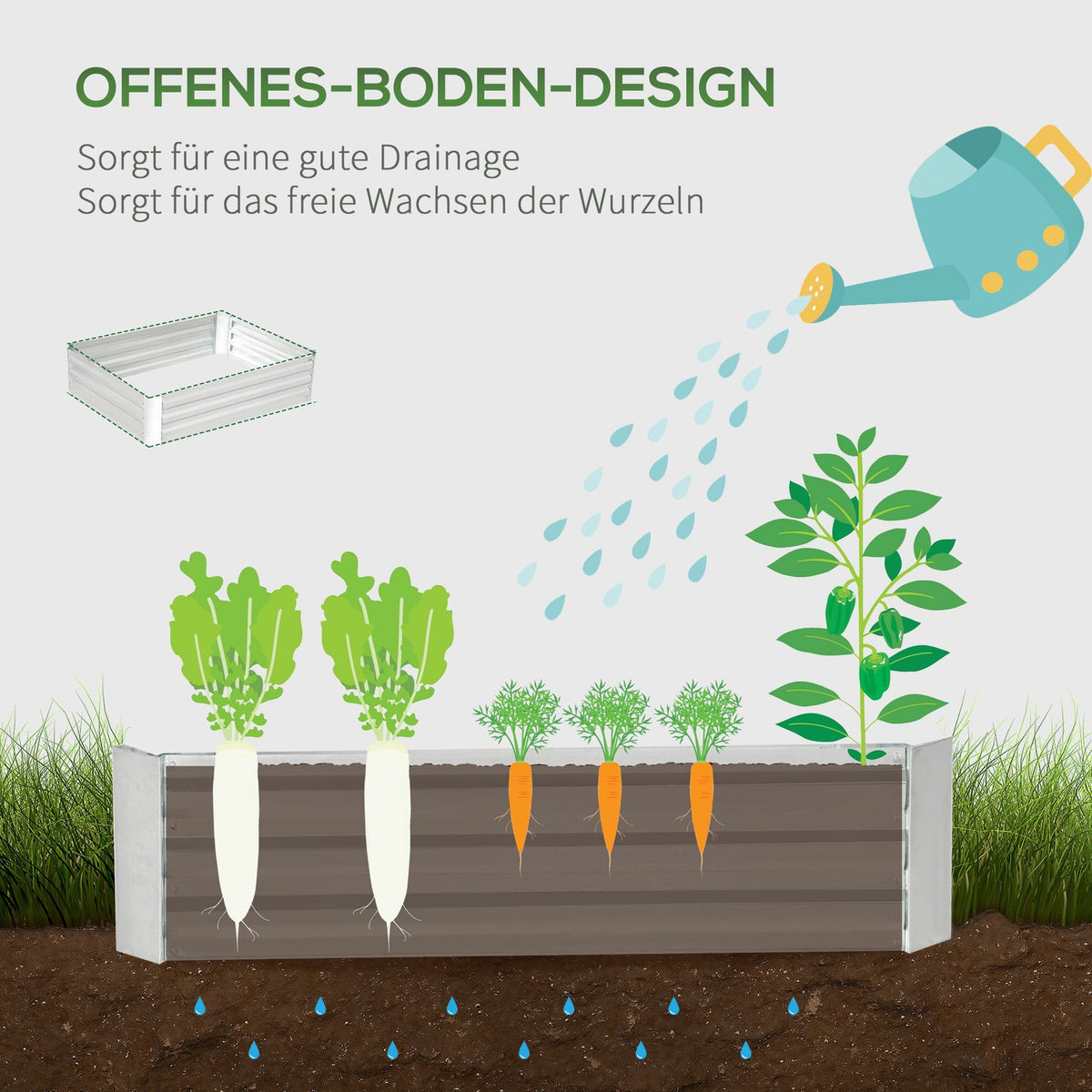 Raised Bed Made Of Galvanized Steel Garden Bed Planter For Garden Flower Box Flower Pot Silver 120 X 90 X 30 Cm