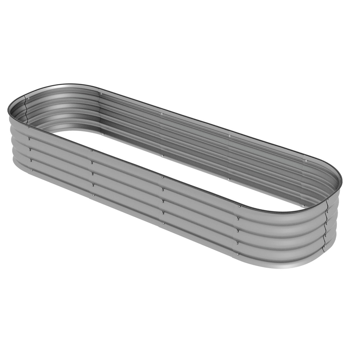 Raised Bed Metal Planter Box 195x62x30cm DIY Flower Box with Open Bottom for Garden Balcony Silver