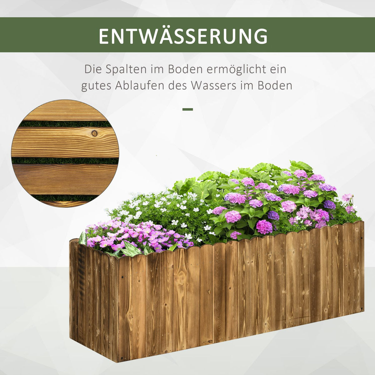 Raised Bed Planter Herb Bed Planter Vegetable Flower Bed Flower Box Fir Wood 120 X 40 X 40 Cm
