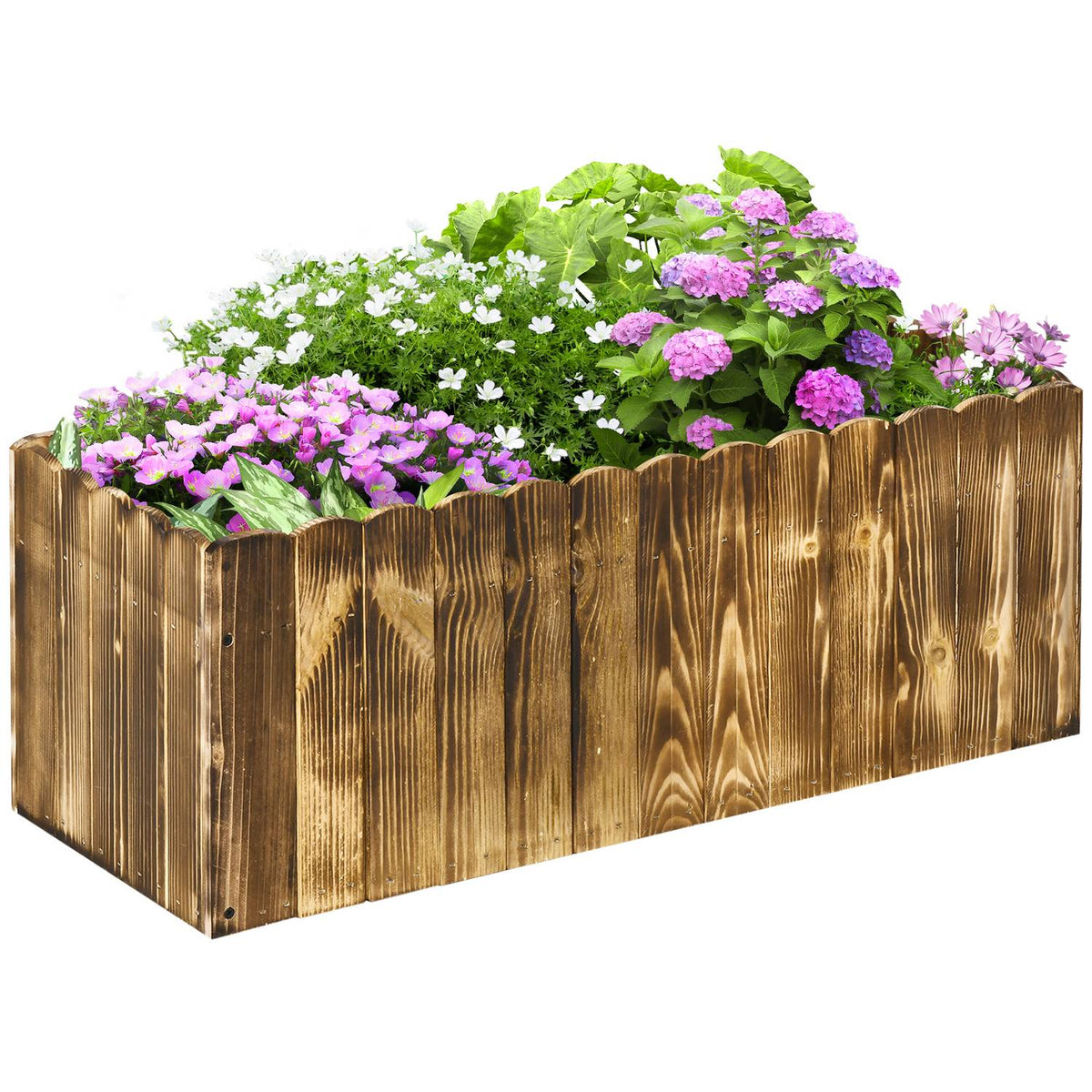 Raised Bed Planter Herb Bed Planter Vegetable Flower Bed Flower Box Fir Wood 80 X 33 X 30 Cm