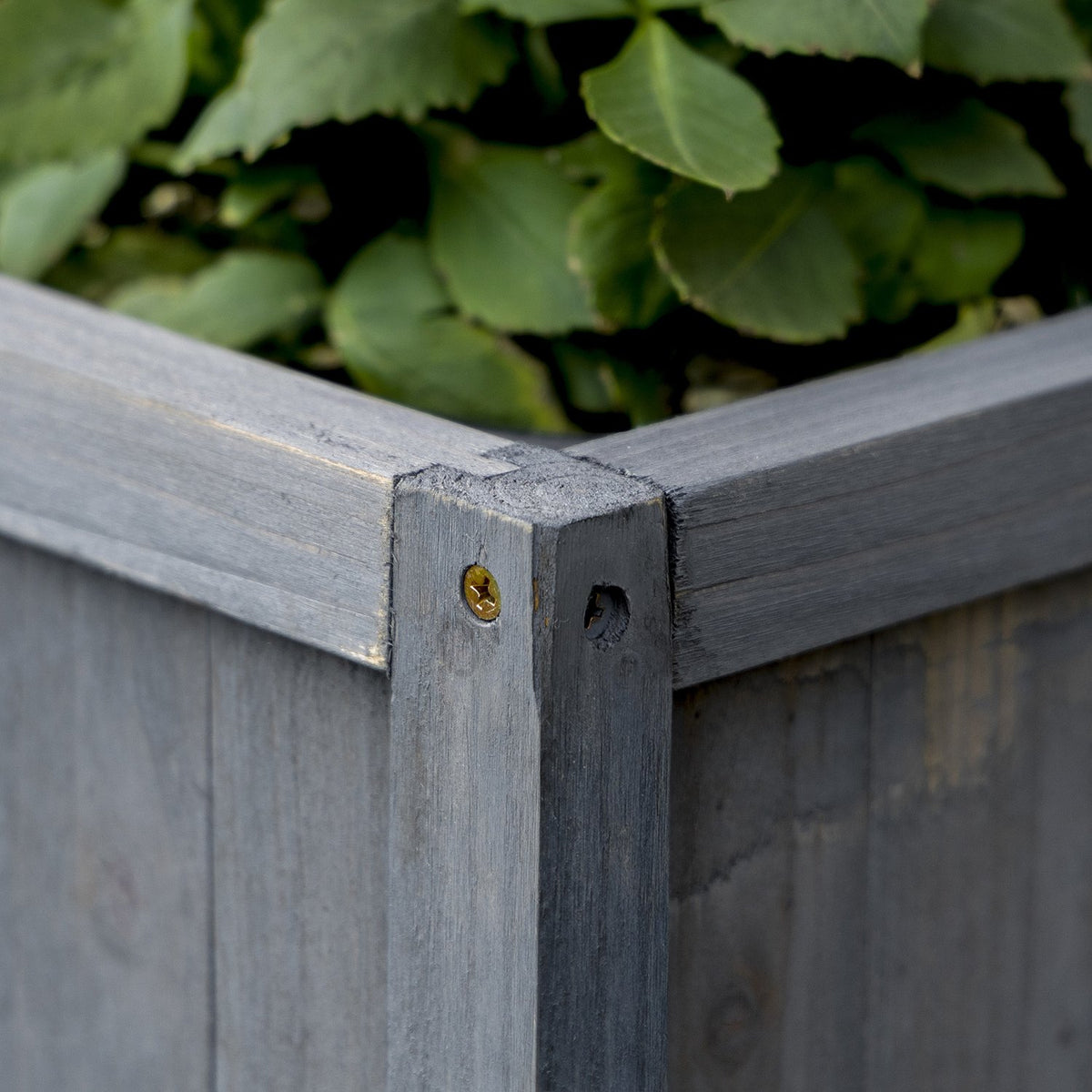 Raised Bed Planter With Trellis, Wood, Gray, 60X30X122.5Cm