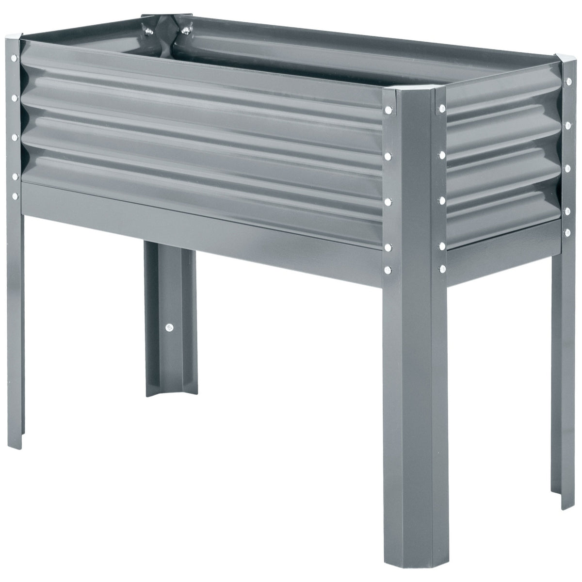 Raised Bed Raised Planter Steel Cold Frame Herb Bed Planter Box For Garden Balcony Gray 100 X 45 X 80 Cm