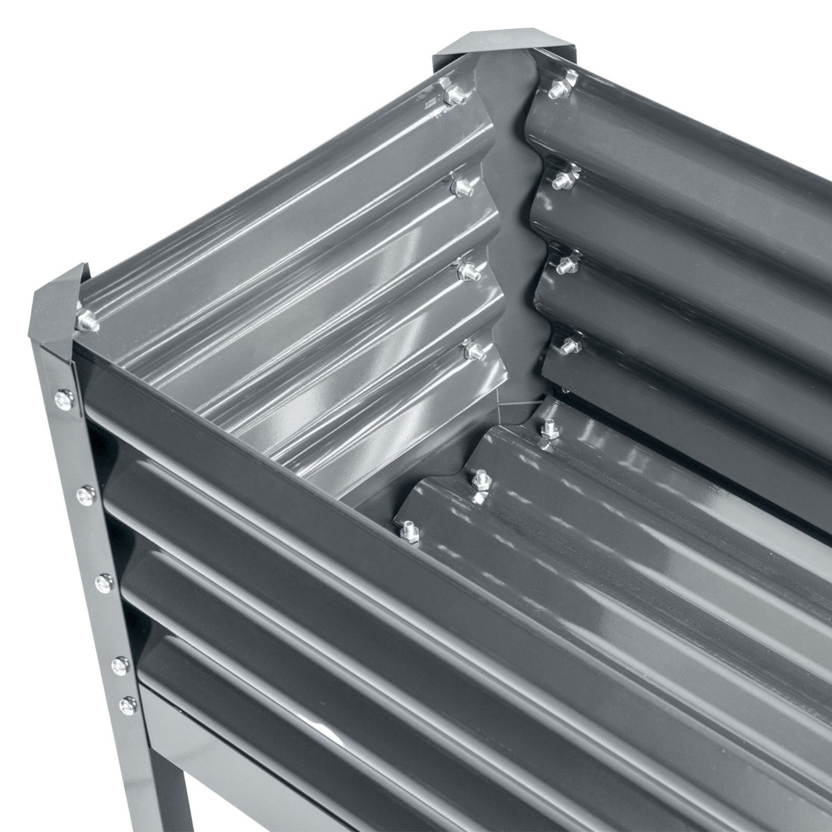 Raised Bed Raised Planter Steel Cold Frame Herb Bed Planter Box For Garden Balcony Gray 100 X 45 X 80 Cm
