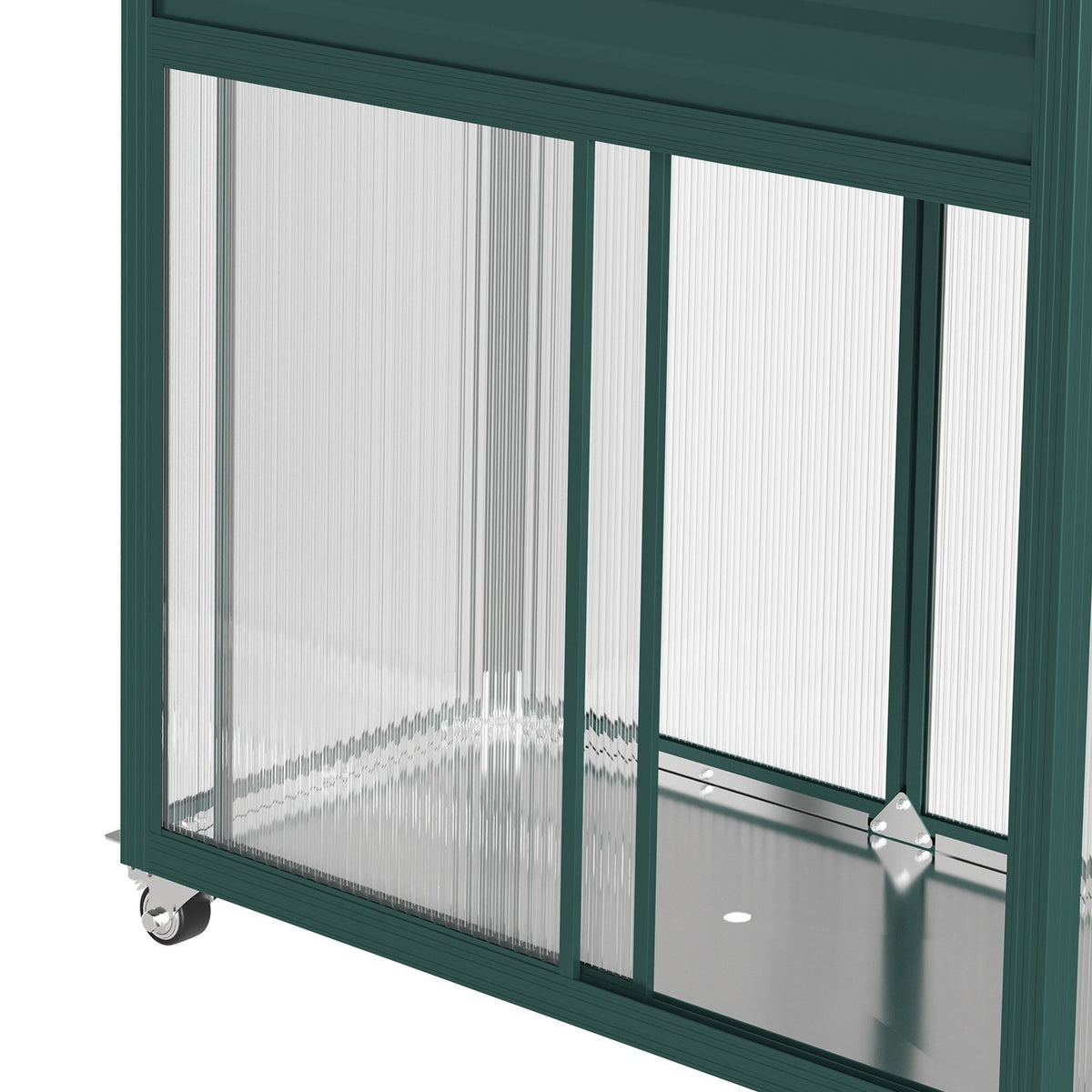 Raised Bed With Trellis Flower Box With Wheels & Shelf, Galvanized Steel, For Balcony, Green, 85X40X135Cm