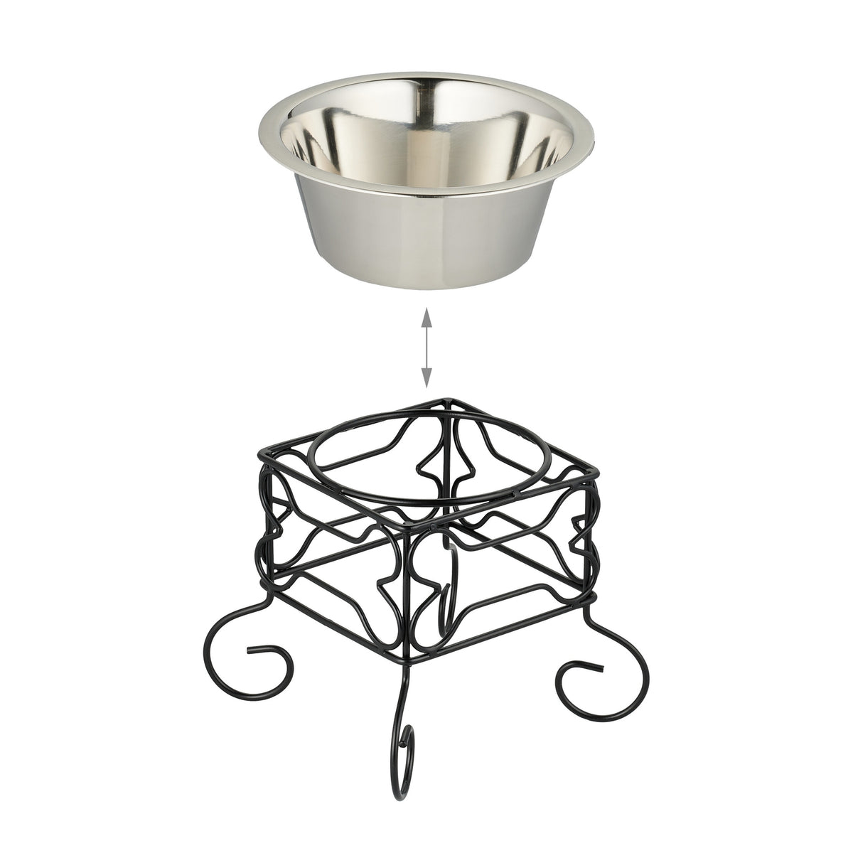 Raised Dog Bowl Stand, 700ml Stainless Steel