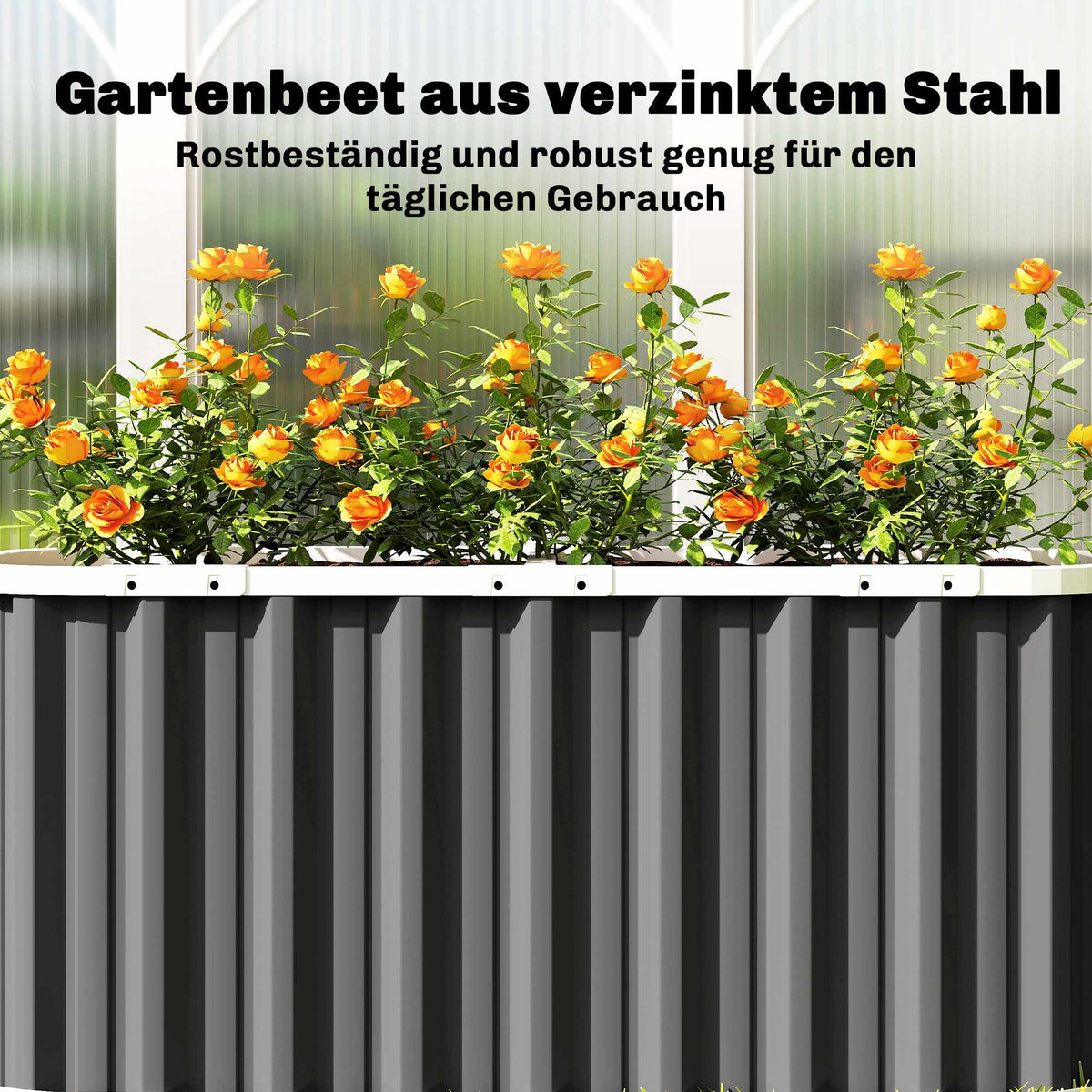 Raised Garden Bed, 61 cm Deep, Galvanized Steel