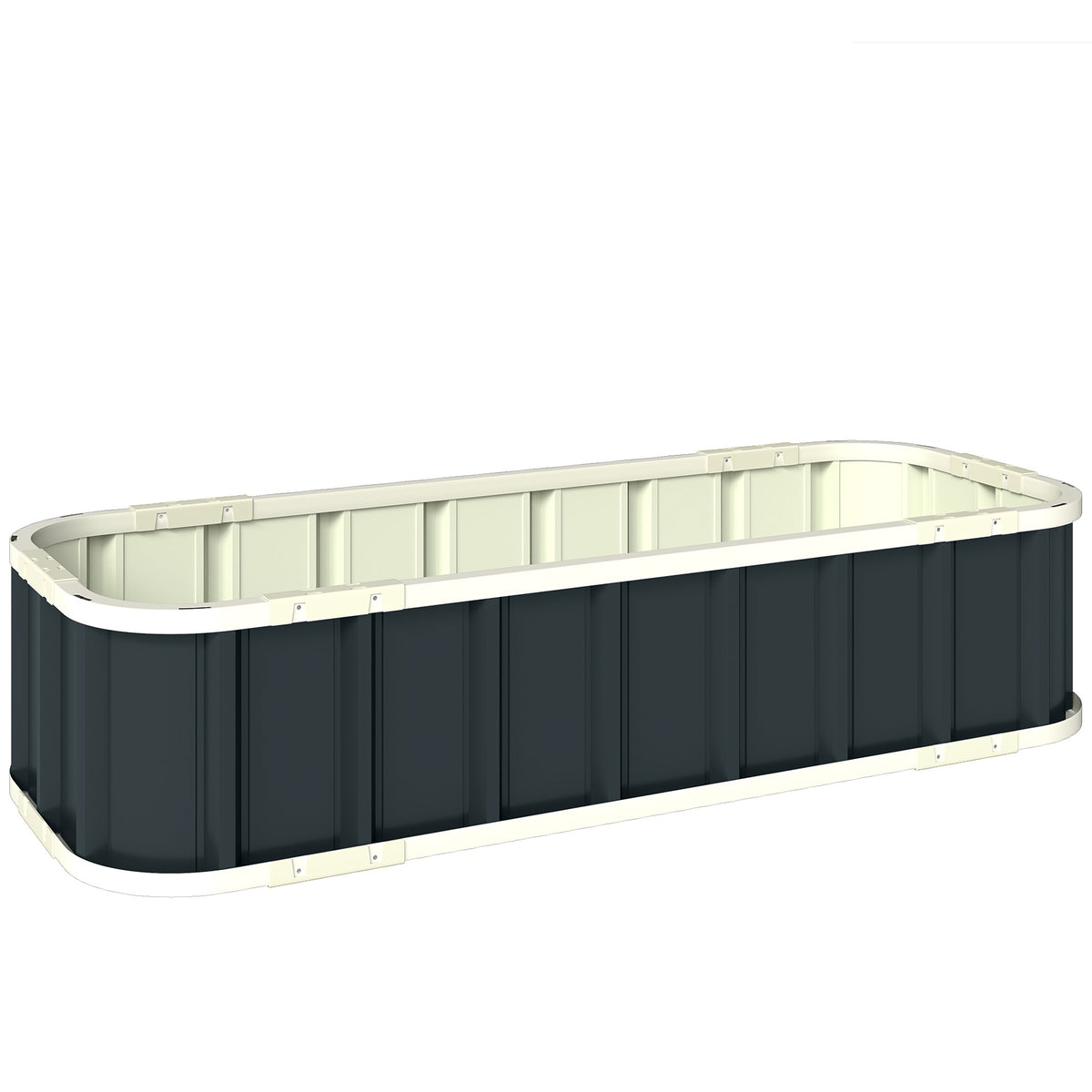 Raised Garden Bed, Galvanized Steel, 136x52x31 cm
