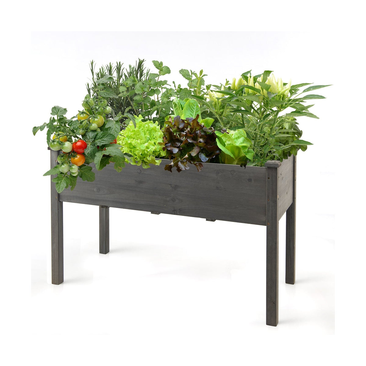 Raised Garden Bed, Large Wooden Planter Box, 125x59x76 cm
