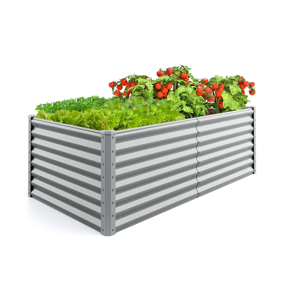 Raised Garden Bed, Metal, 180x95x60 cm, Open Bottom