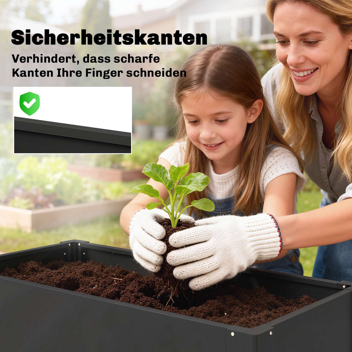 Raised Garden Bed, Open Base, Galvanized Steel, 102x52x55 cm