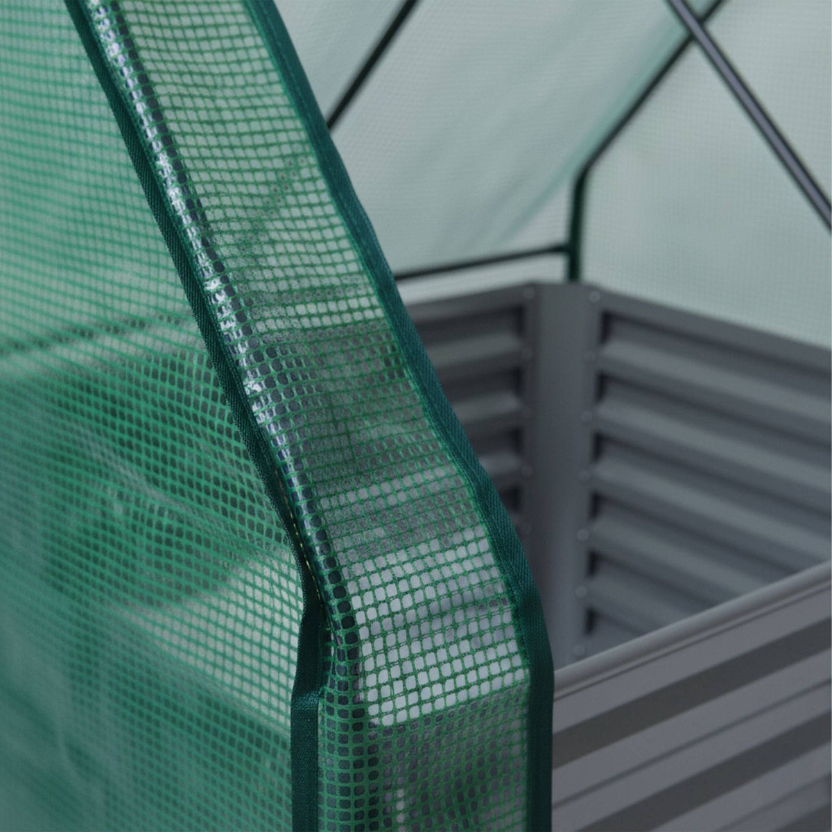 Raised Garden Bed with Greenhouse Cover, Metal