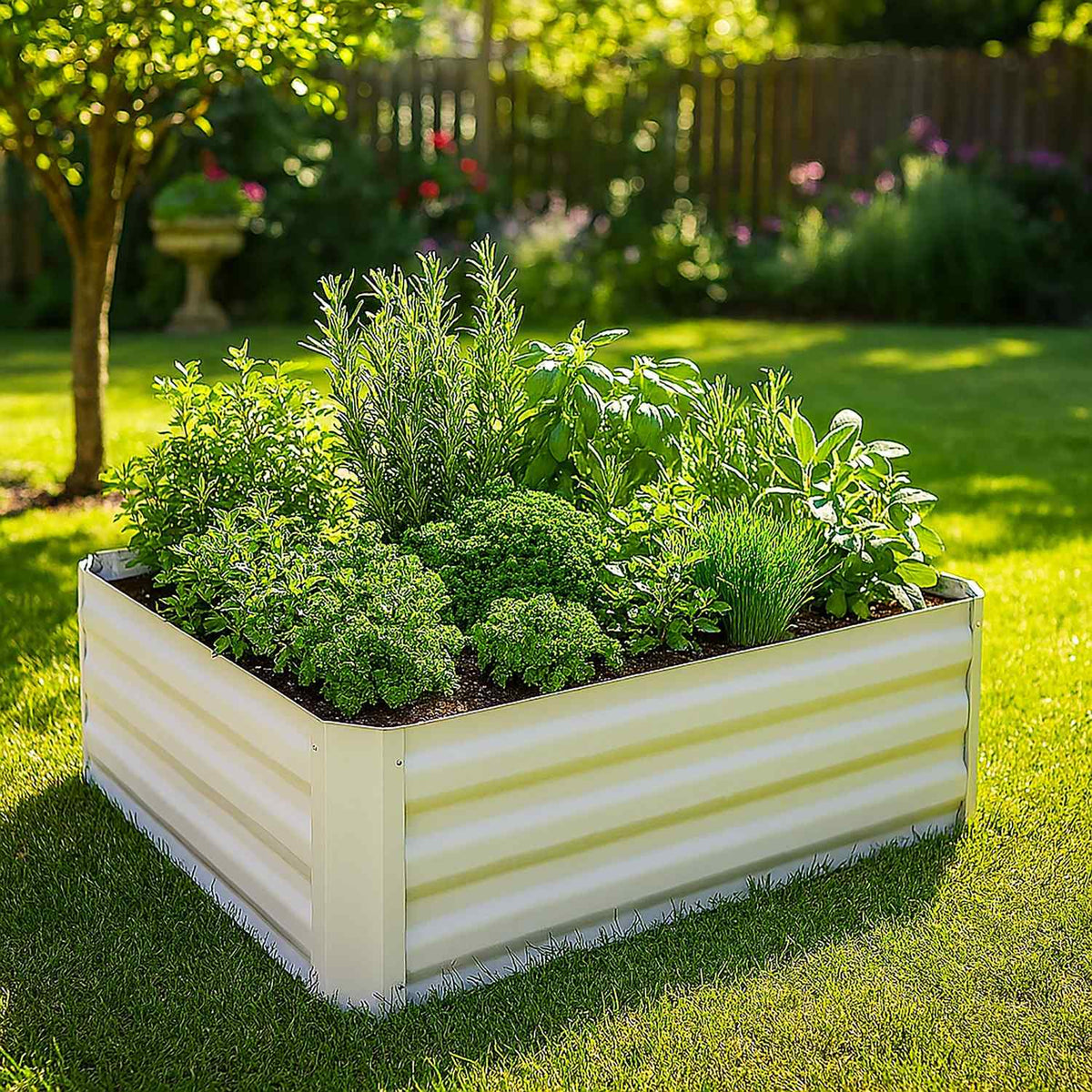 Raised Metal Flower Bed – Rectangular, No Bottom