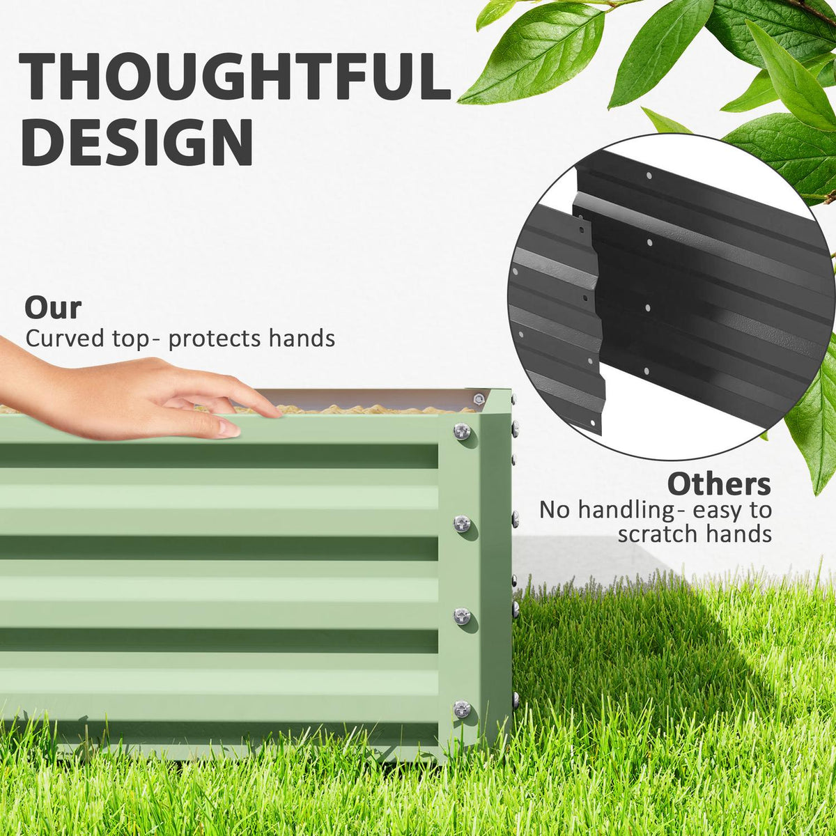 Raised bed, flower box, vegetable bed, planter, herb bed for garden, terrace, balcony, steel, green, 120 x 120 x 30 cm |