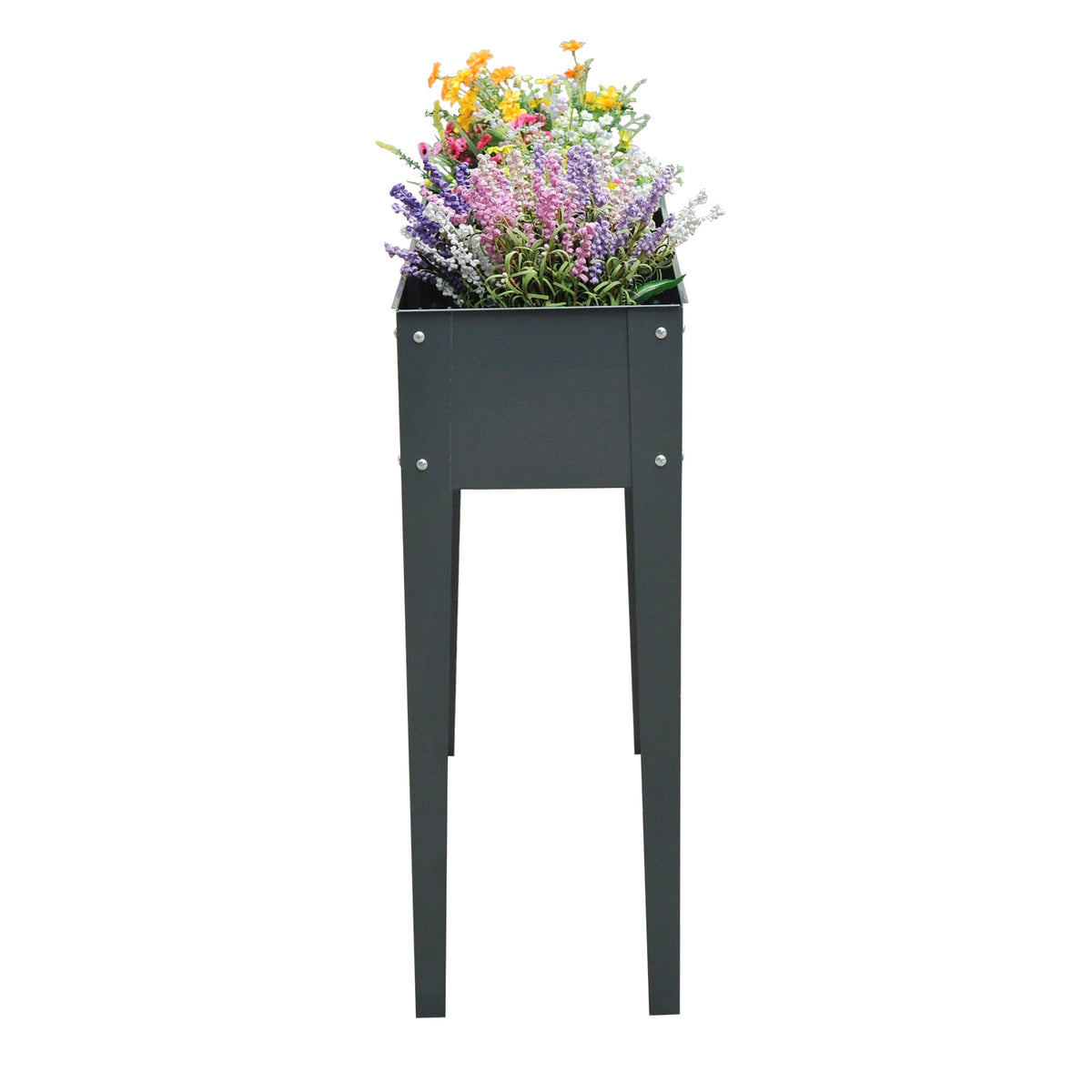 Raised bed herb bed plant box with feet and 3 drainage holes 100 x 30 x 80 cm made of metal for garden and balcony