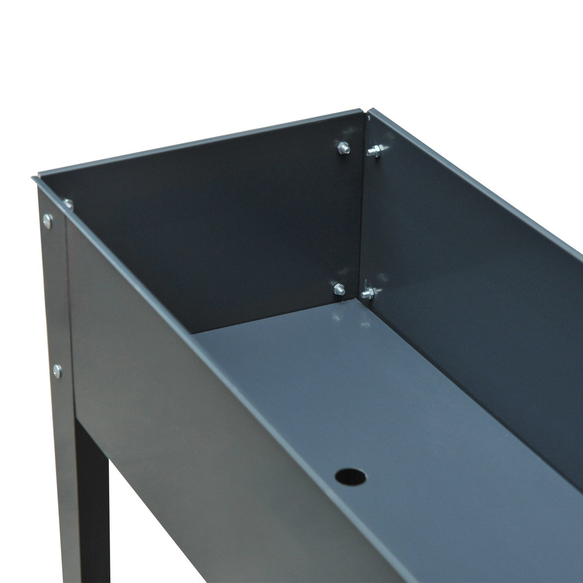 Raised bed herb bed plant box with feet and 3 drainage holes 100 x 30 x 80 cm made of metal for garden and balcony