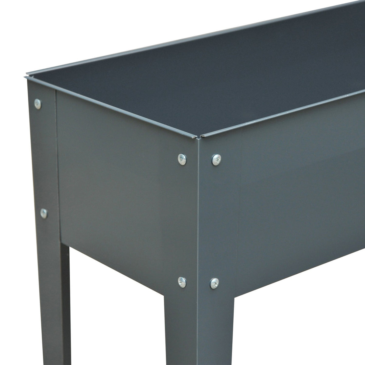 Raised bed herb bed plant box with feet and 3 drainage holes 100 x 30 x 80 cm made of metal for garden and balcony