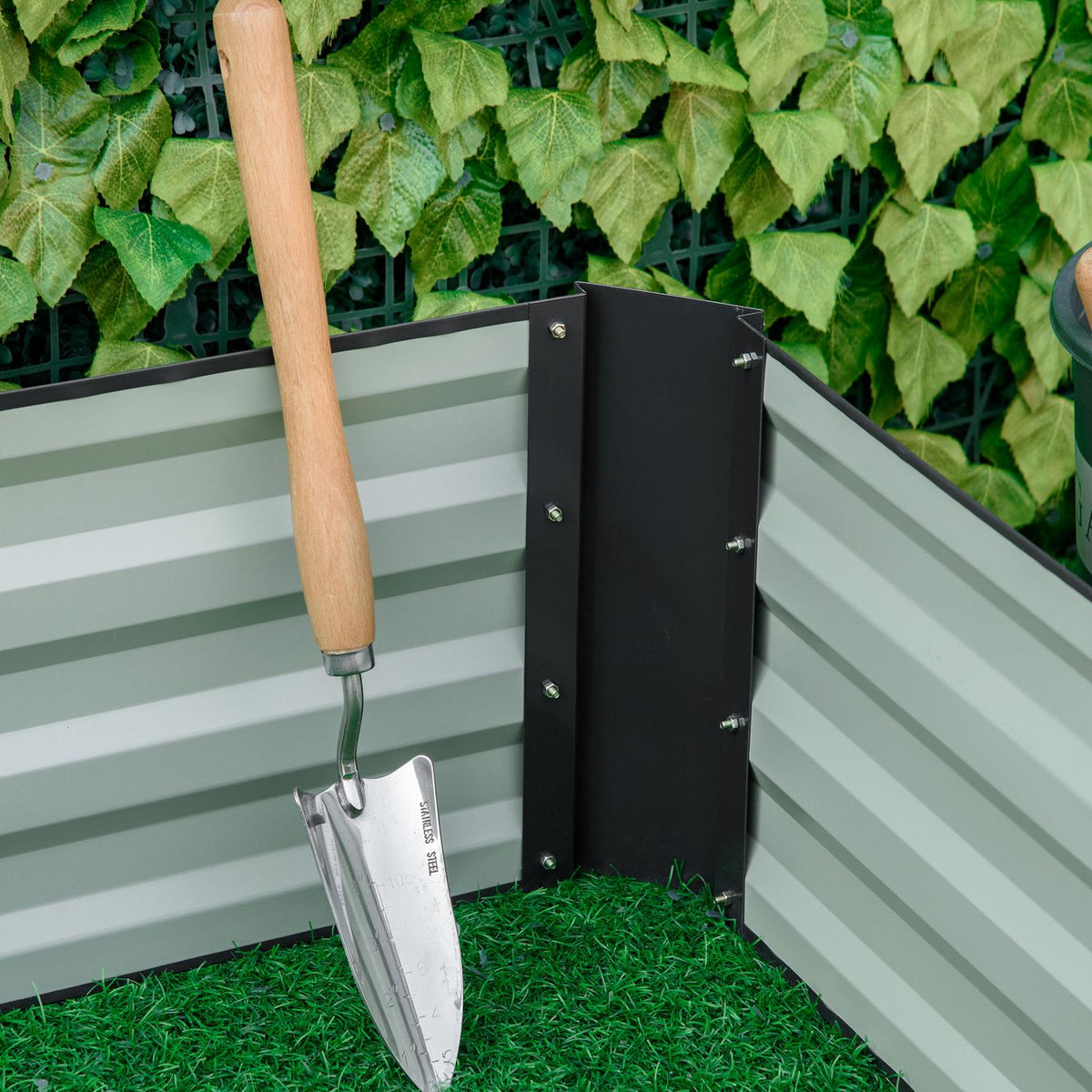 Raised bed made of steel 241 x 90.5 x 30 cm plant box flower box garden bed herb bed vegetable bed gray for garden lovers