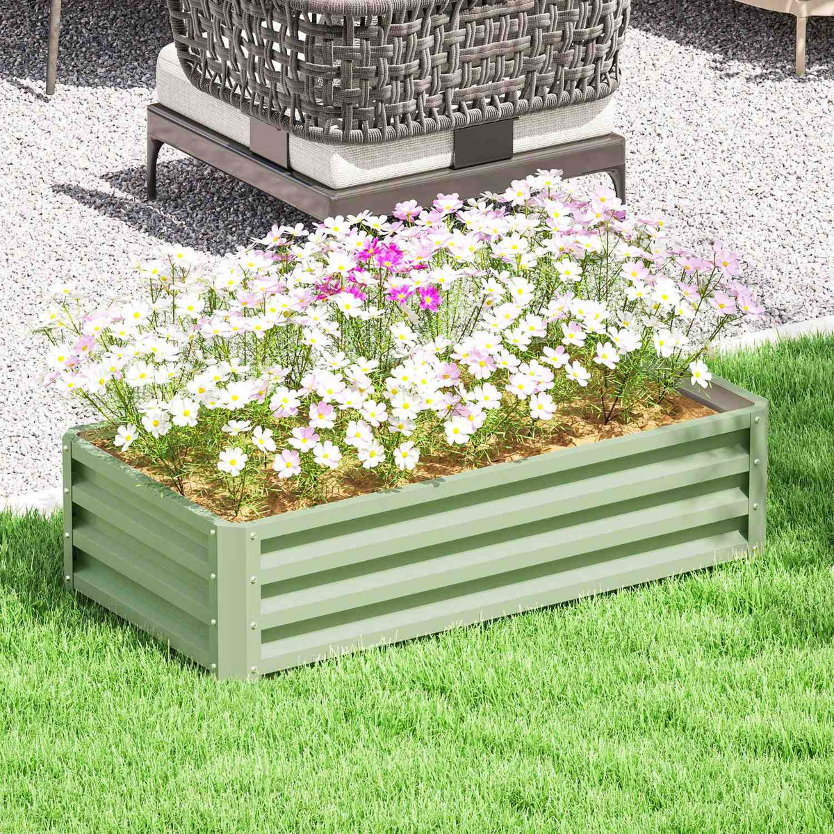 Raised bed made of steel, weather-resistant plant bed, cold frame, garden bed, flower box, rust-proof, plant box, plant pot, 120 x 60 x 30.5 cm for garden, balcony, vegetable bed for flowers, plants, vegetables