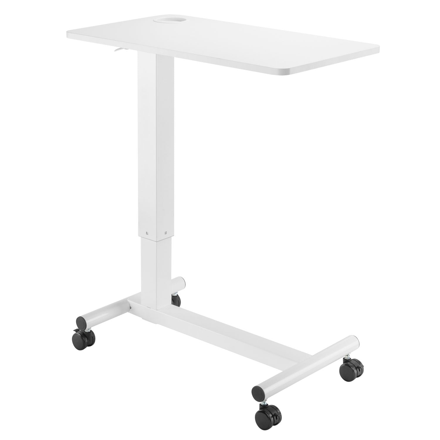 Raised/lowered bed/coffee table with gas spring White