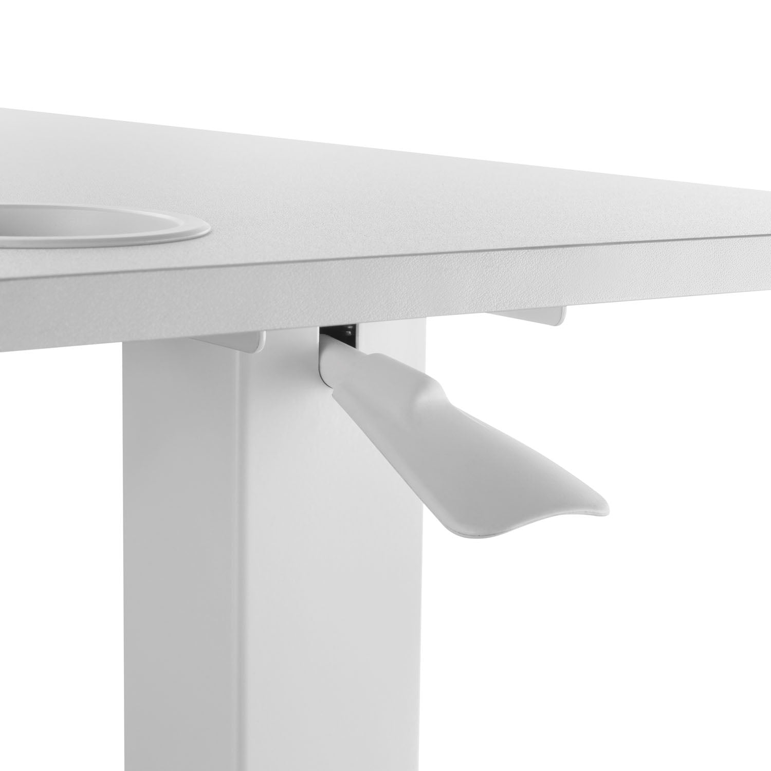 Raised/lowered bed/coffee table with gas spring White