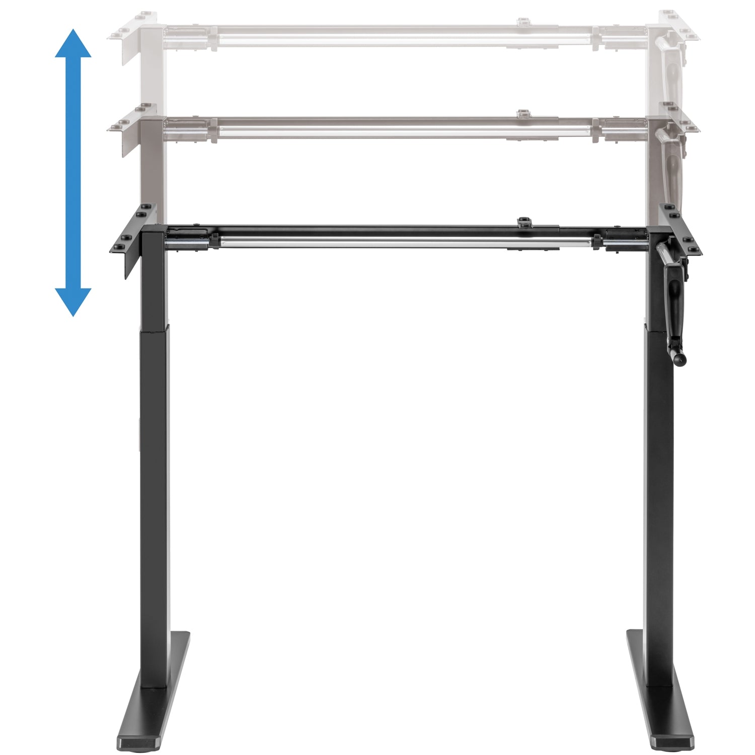 Raise/lower desk frame Manual Black