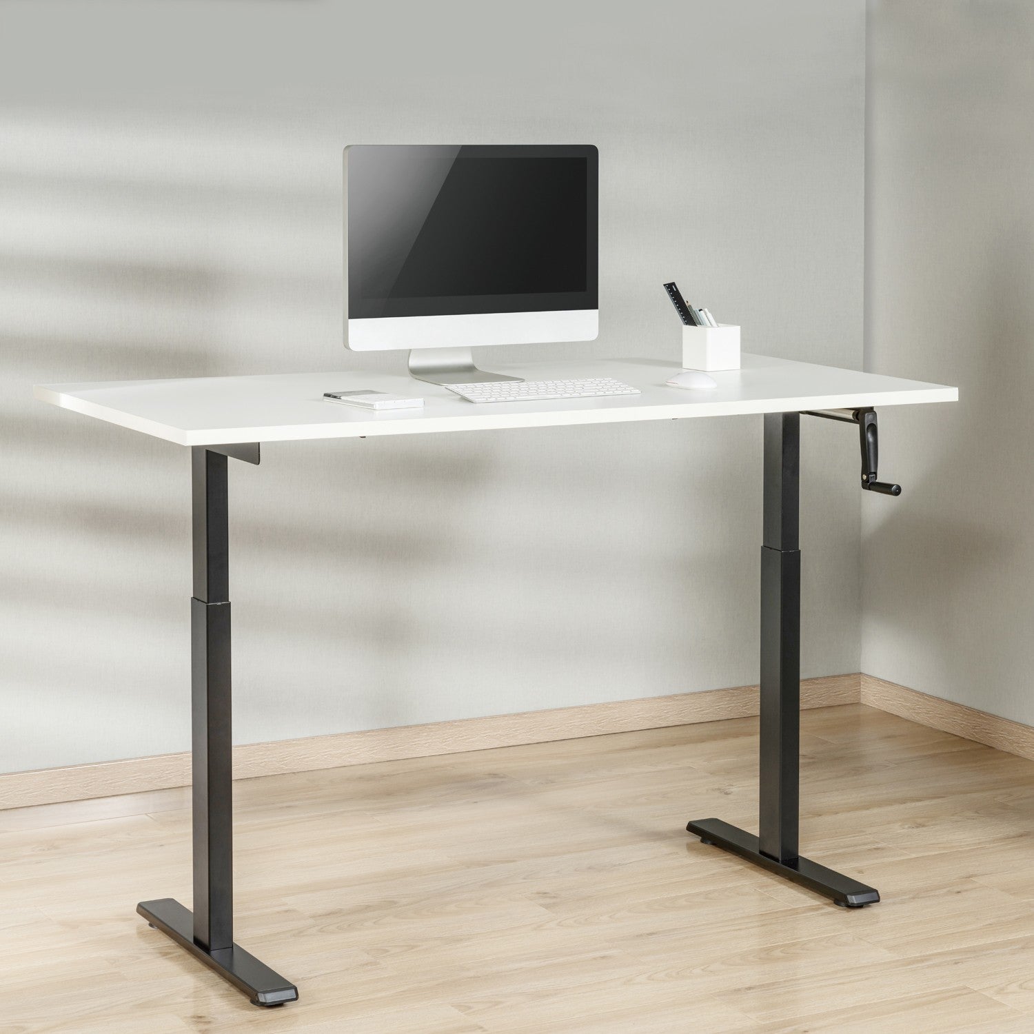 Raise/lower desk frame Manual Black