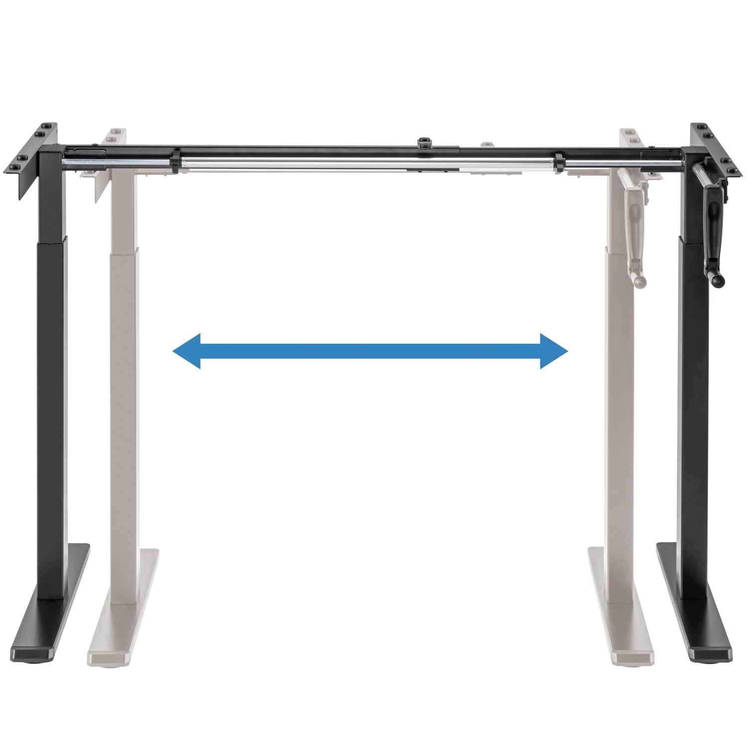 Raise/lower desk frame Manual Black