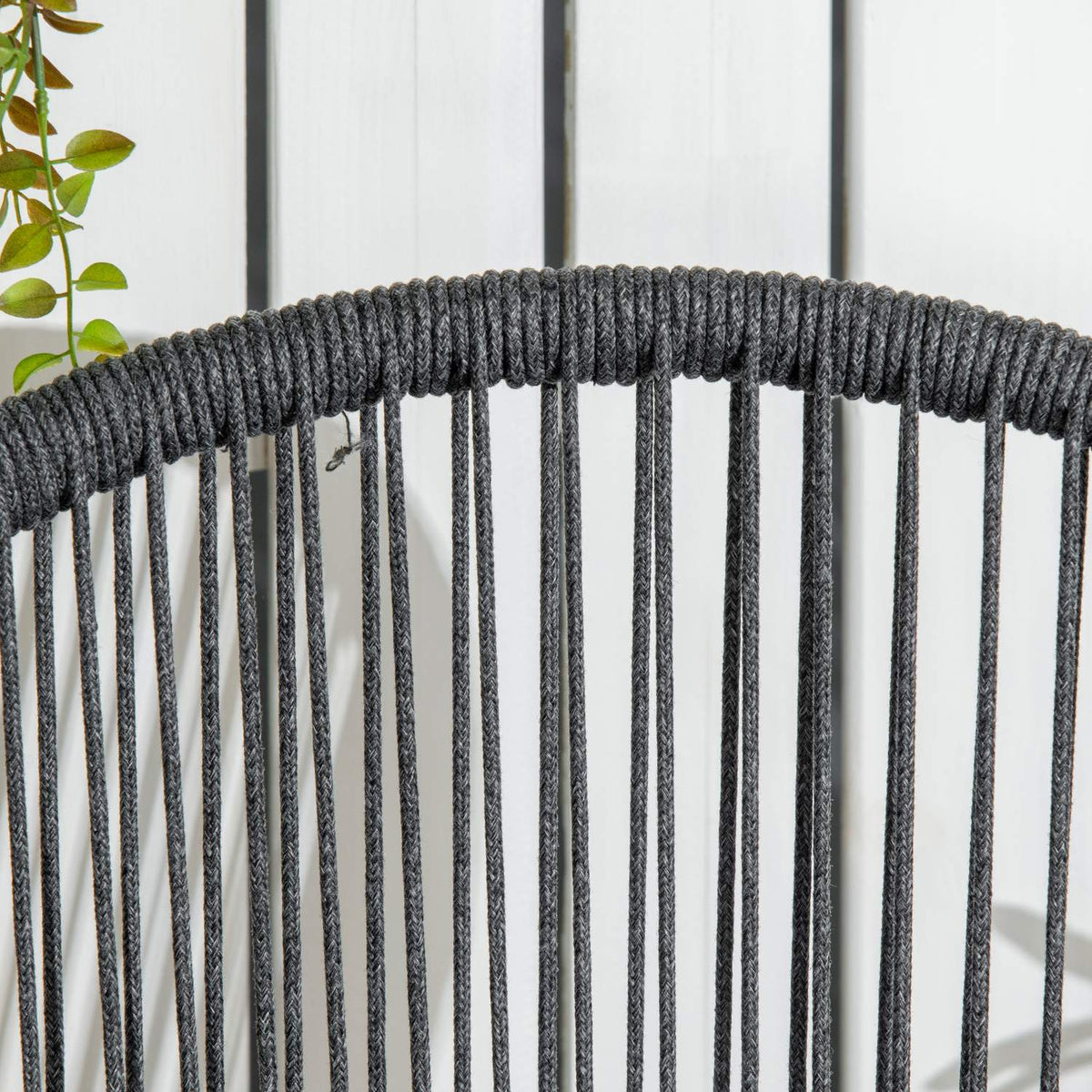 Rattan Balcony Furniture For 2 People Garden Seating Group With Cushions Adjustable Feet Aluminum Dark Gray