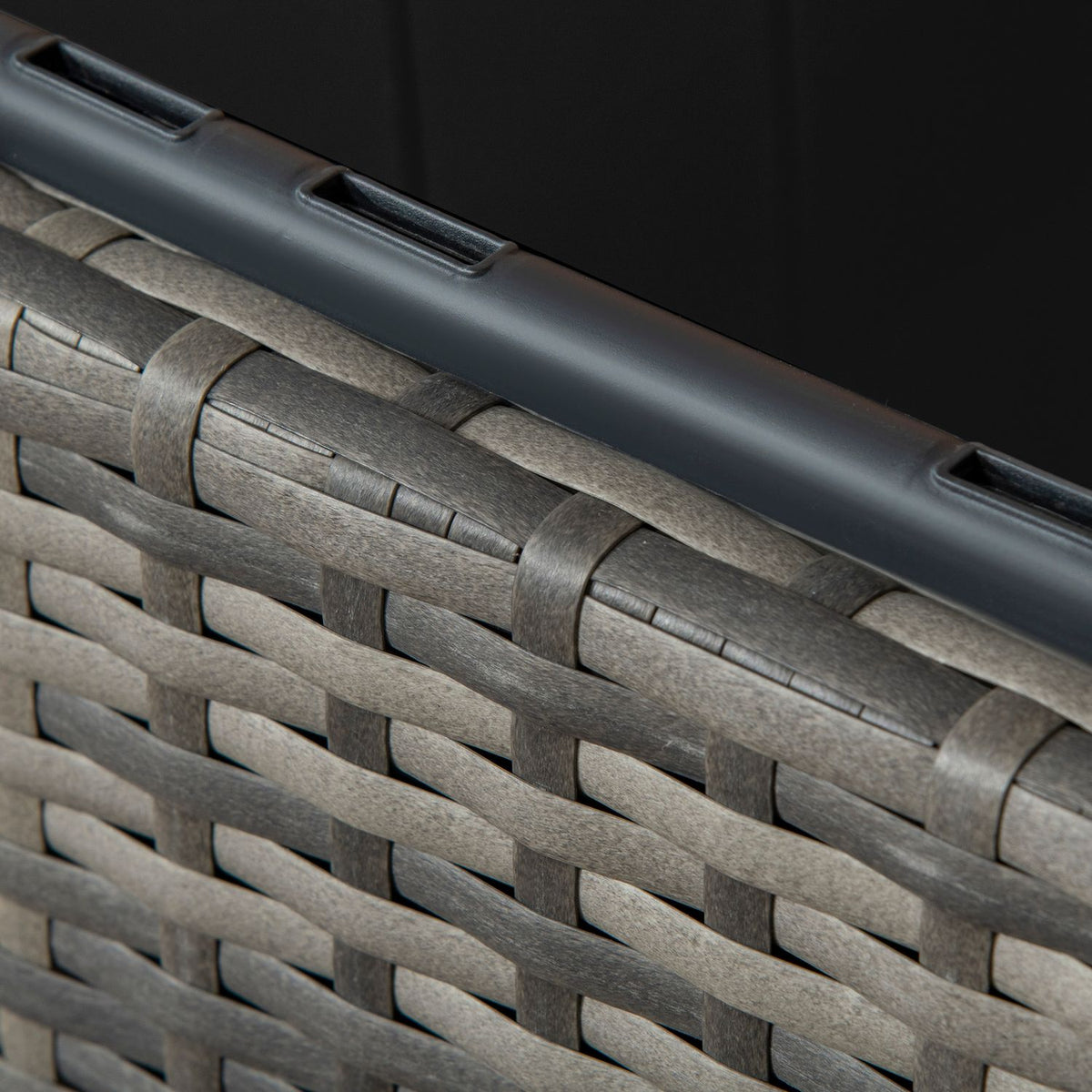 Rattan Flower Box With Stand Drainage Hole Plastic Gray