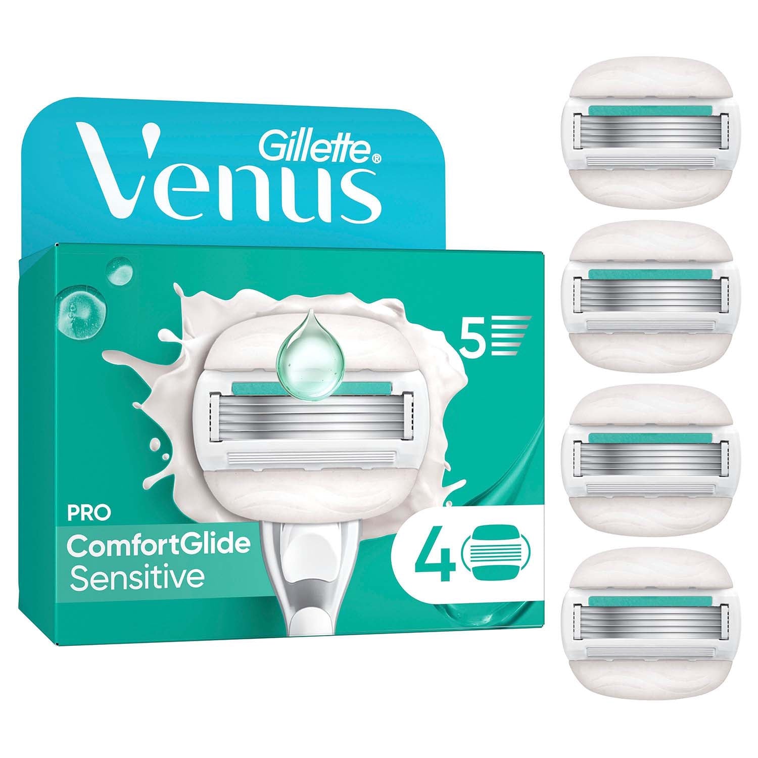 Razor Blades for Women, ComfortGlide Sensitive, 4 Pack