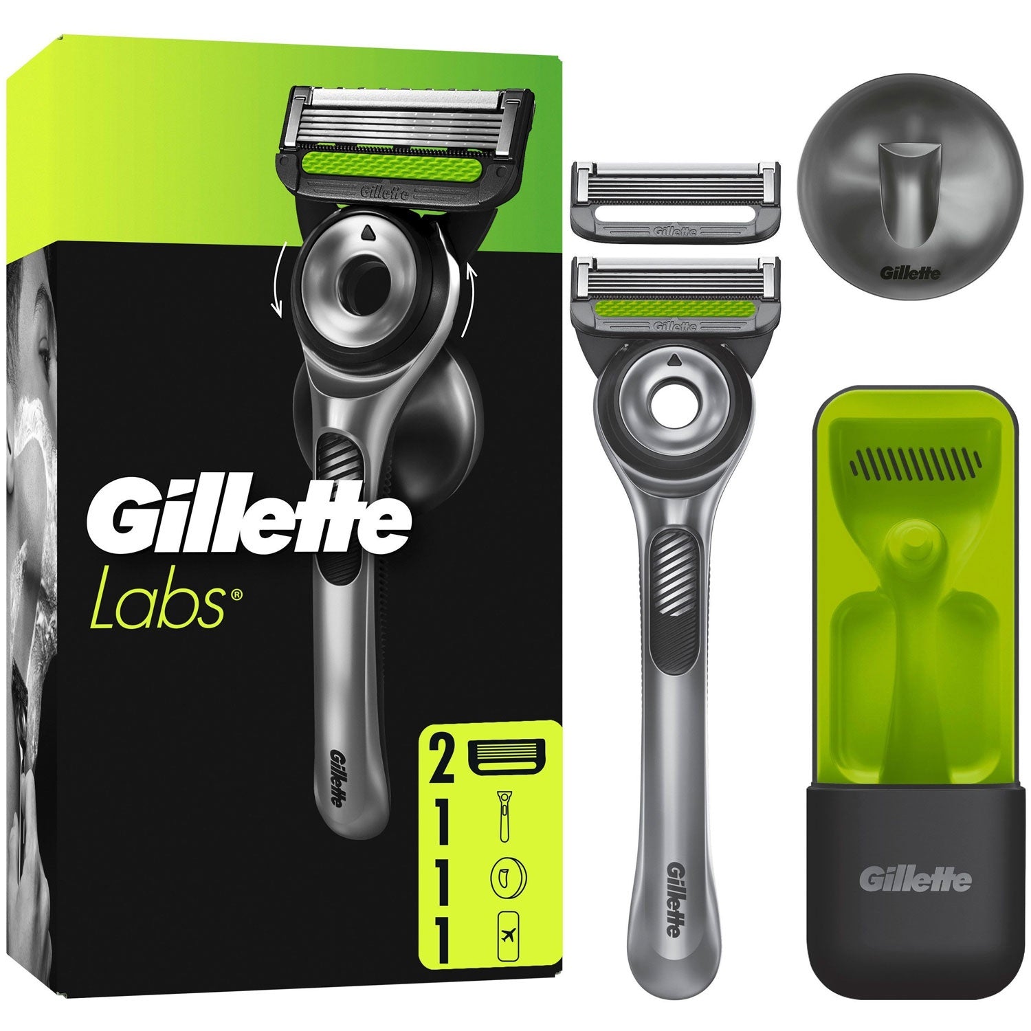 Razor Labs + 2 razor blades, magnetic stand & travel case
