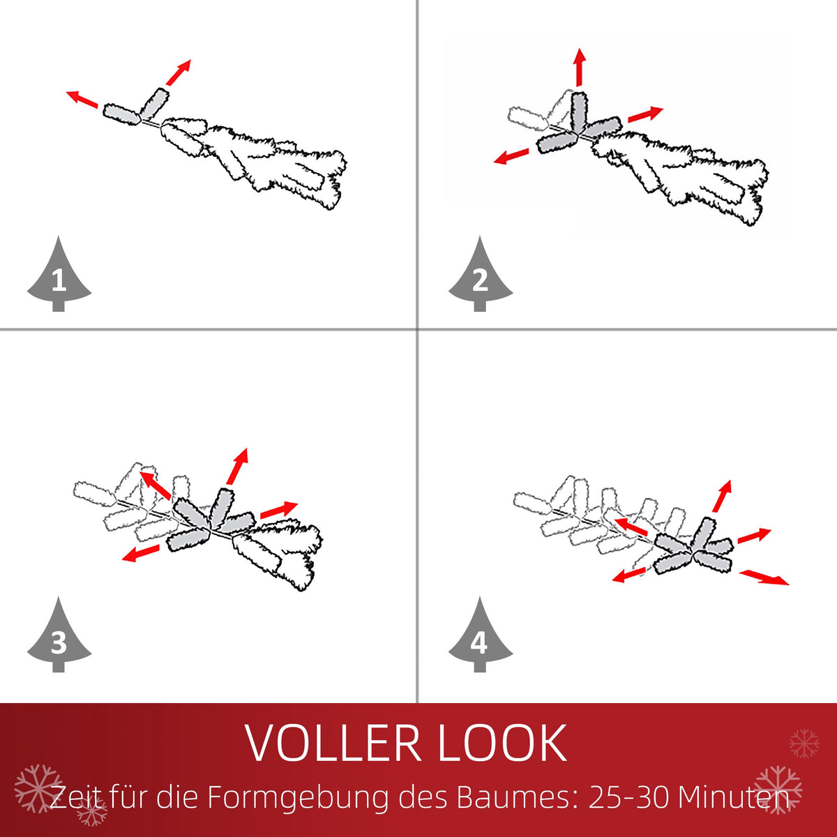 Realistic 180 cm Christmas Tree, 380 Branches, Fireproof